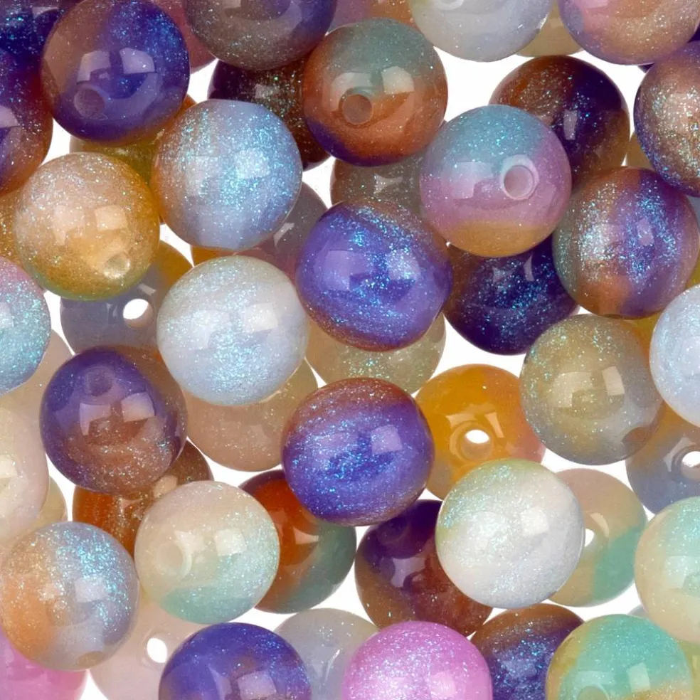 10mm Multicolor Celestial Shimmer Acrylic Round Craft Beads, 56ct. by Bead Landing™