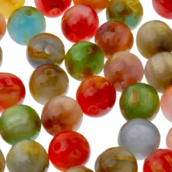 10mm Multicolor Gold Shimmer Resin Round Craft Beads, 56ct. by Bead Landing™