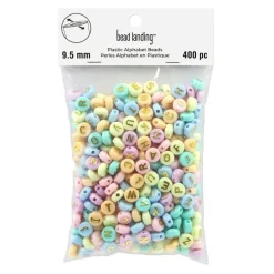 9.5mm Pastel Round Plastic Alphabet Beads, 400ct. by Bead Landing™