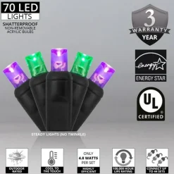 70 5mm Purple, Green LED Halloween Lights, 4" Spacing, Black WirePlay the 70 5mm Purple, Green LED Halloween Lights, 4" Spacing, Black Wire video70 5mm Purple, Green LED Halloween Lights, 4" Spacing, Black Wire70 5mm Purple, Green LED Halloween Ligh
