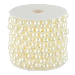 10mm Round Flatback Plastic Pearl Bead Garland, 50ft. by Bead Landing™
