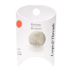 18mm Silver Twist Round Buttons, 5ct. by Loops & Threads®