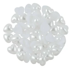 7.4mm White AB Flatback Plastic Pearl Hearts, 300ct. by Bead Landing™