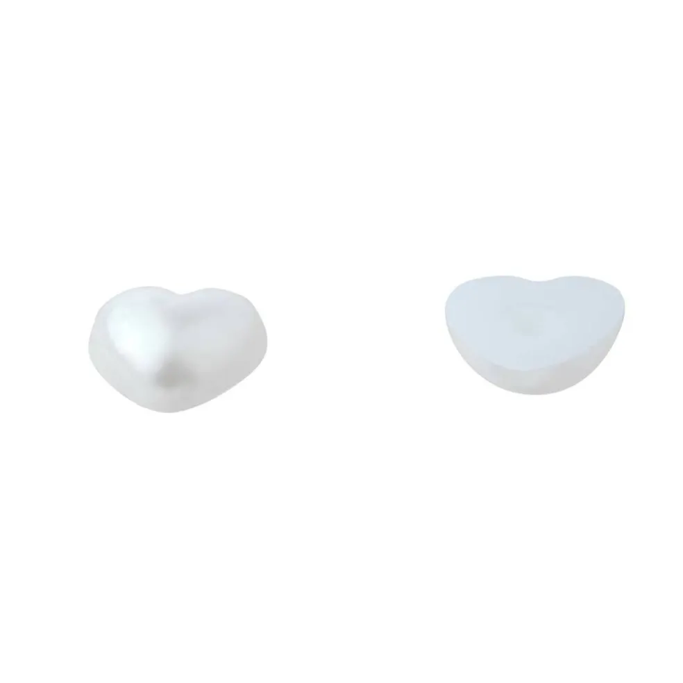 7.4mm White AB Flatback Plastic Pearl Hearts, 300ct. by Bead Landing™