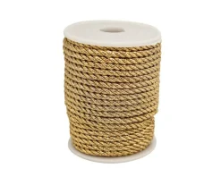 4mm x 25 Yards Metallic Gold Rope Trim Pack of 5 Spools