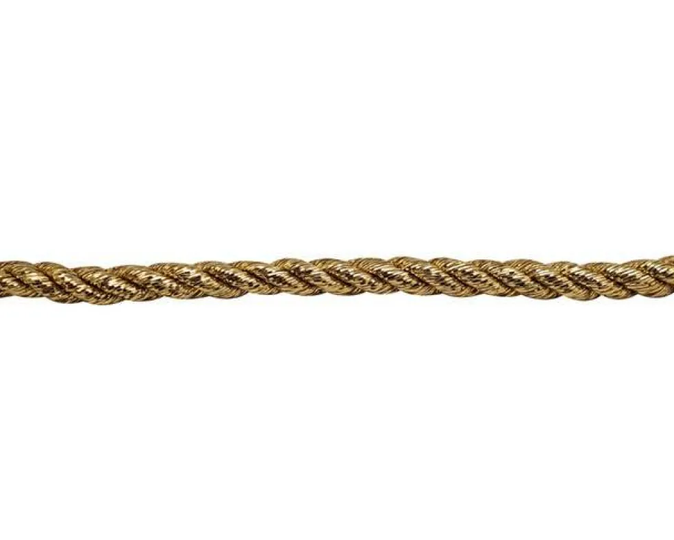 4mm x 25 Yards Metallic Gold Rope Trim Pack of 5 Spools