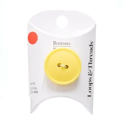 23mm Yellow Round Rimmed Buttons, 4ct. by Loops & Threads®