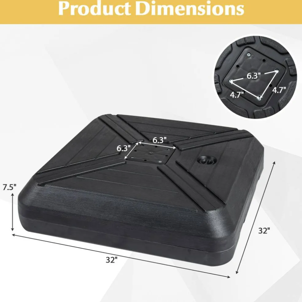 Mobile Offset Patio Umbrella Base with Wheels for Backyard Use