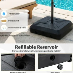 Mobile Offset Patio Umbrella Base with Wheels for Backyard Use