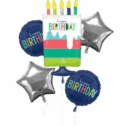 Modern Birthday 5-Piece Foil Balloon Bouquet
