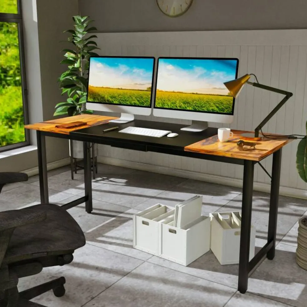 Modern Computer Desk Large 63 Inch Writing Workstation