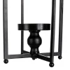 22" Modern Farmhouse Black Metal Candle Lantern Set