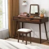 Modern 43.5 Inch Computer Desk with Drawers for Small Apartments or Offices