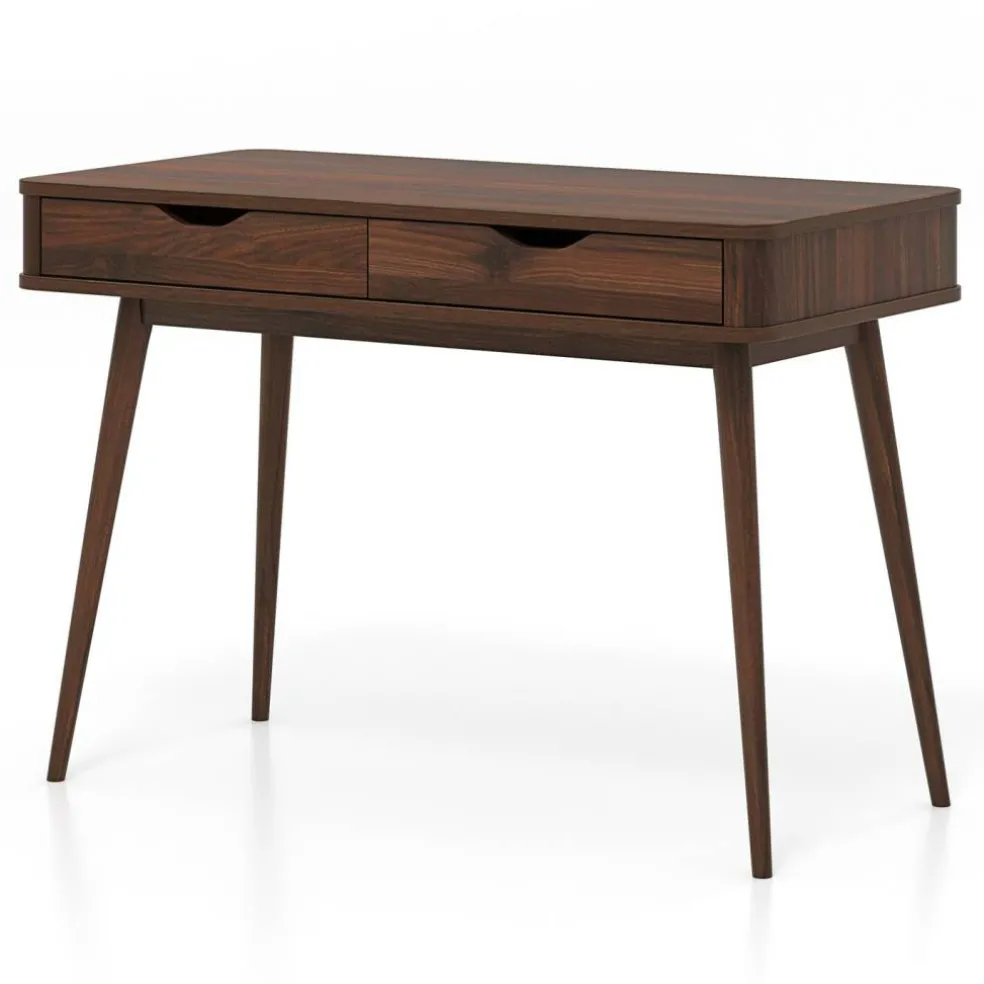 Modern 43.5 Inch Computer Desk with Drawers for Small Apartments or Offices