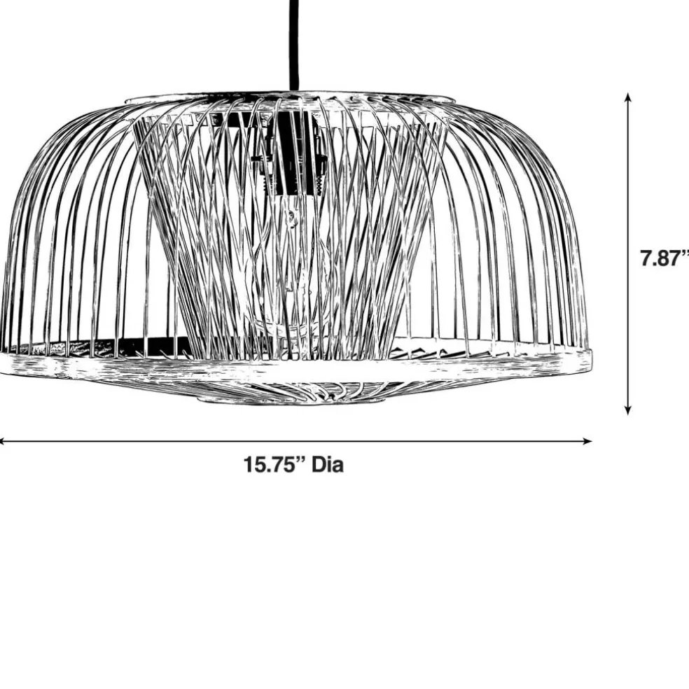 Modern Oval Bamboo Wicker Rattan Hanging Light Shade for Living Room, Dining Room, Entryway