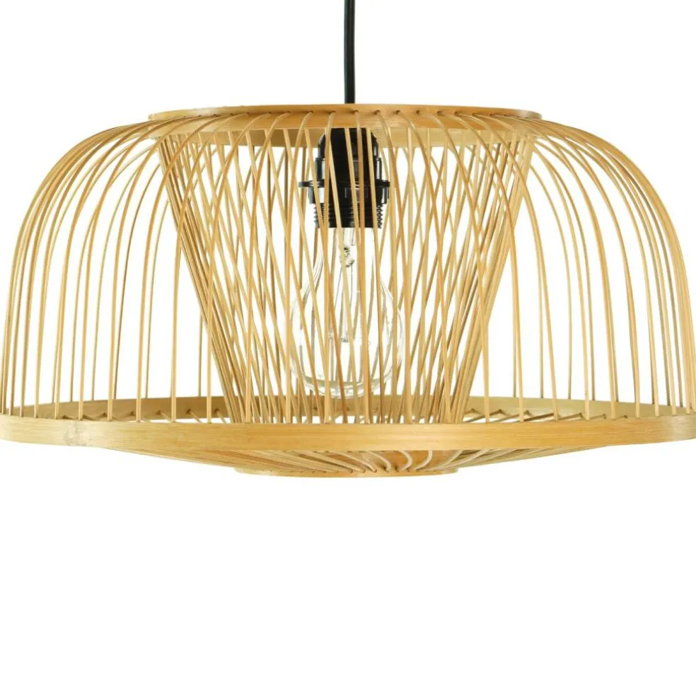 Modern Oval Bamboo Wicker Rattan Hanging Light Shade for Living Room, Dining Room, Entryway