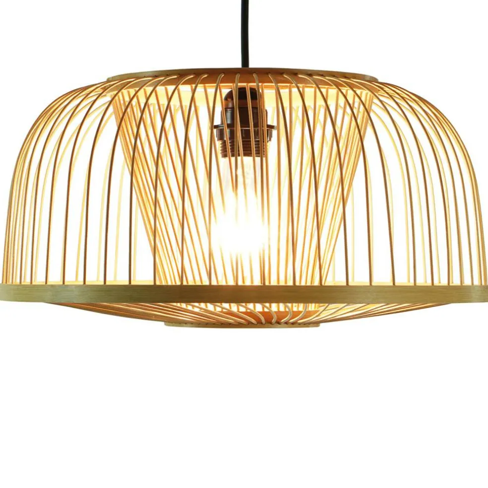 Modern Oval Bamboo Wicker Rattan Hanging Light Shade for Living Room, Dining Room, Entryway
