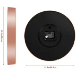 Modern Rose Gold Wall Clock, Silent Non-Ticking Quartz Clock for Living Room Bedroom Kitchen Office Decor