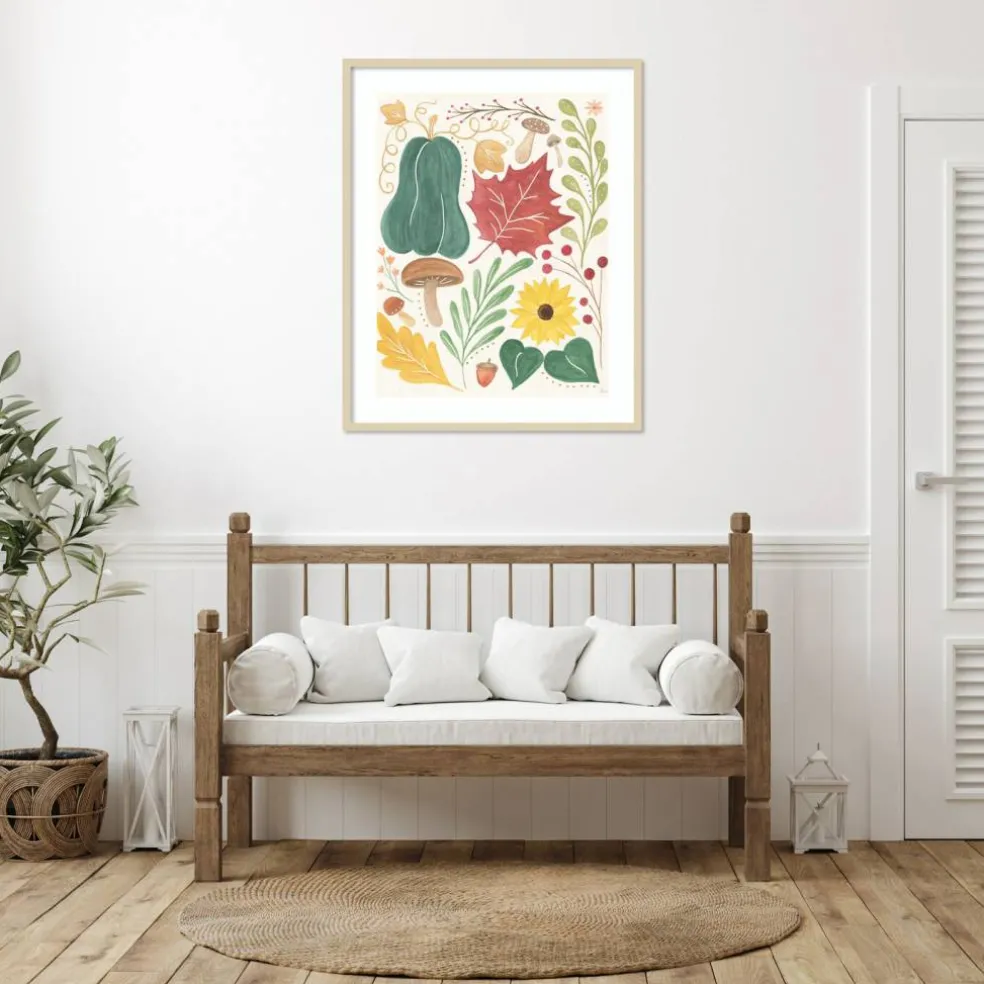 Mod Harvest II by Veronique Charron Wood Framed Wall Art Print