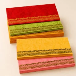 Money Envelopes (7 x 3 Inch) Decorative Golden Border Shagun Lifafa for Indian Wedding, Birthday | Cash Gift Holder & Home Savings Organizer