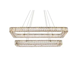 Monroe 42 inch LED double rectangle pendant in gold