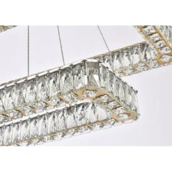Monroe 42 inch LED double rectangle pendant in gold