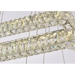 Monroe 42 inch LED triple rectangle pendant in chrome