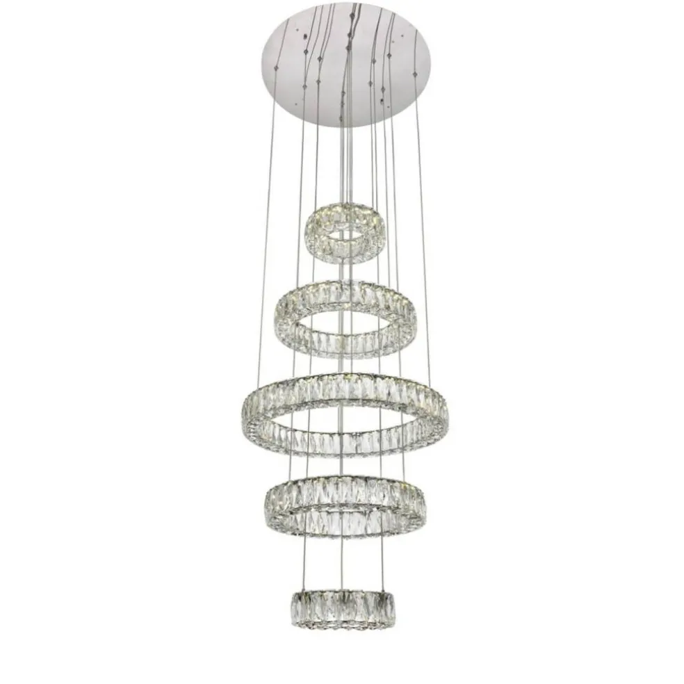 Monroe Integrated LED chip light Chrome Chandelier Clear Royal Cut Crystal