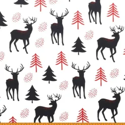Mook Fabrics Deer/Tree Flannel Fabric [43 in. Wide] - By The Yard