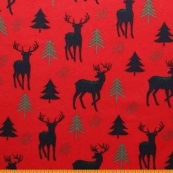 Mook Fabrics Deer/Tree Flannel Fabric [43 in. Wide] - By The Yard