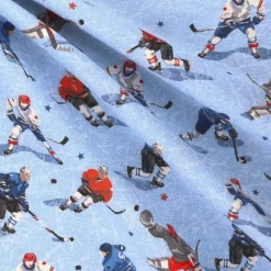 Mook Fabrics Hockey Players Flannel Fabric [43 in. Wide] - By The Yard