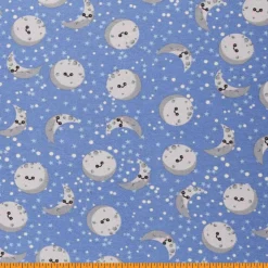 Mook Fabrics Moon and Back Flannel Fabric [44 in. Wide] - By The Yard