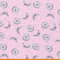 Mook Fabrics Moon and Back Flannel Fabric [44 in. Wide] - By The Yard