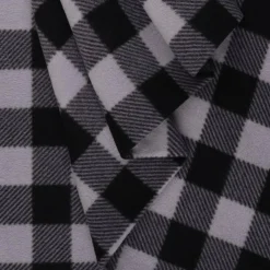 Mook Fabrics Polar Fleece Buffalo Plaid Stripe Fabric [60 in. Wide] - By The Yard