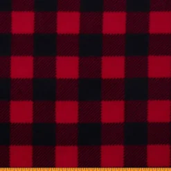 Mook Fabrics Polar Fleece Buffalo Plaid Stripe Fabric [60 in. Wide] - By The Yard