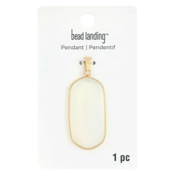 Moonstone Glass Oval Pendant by Bead Landing™