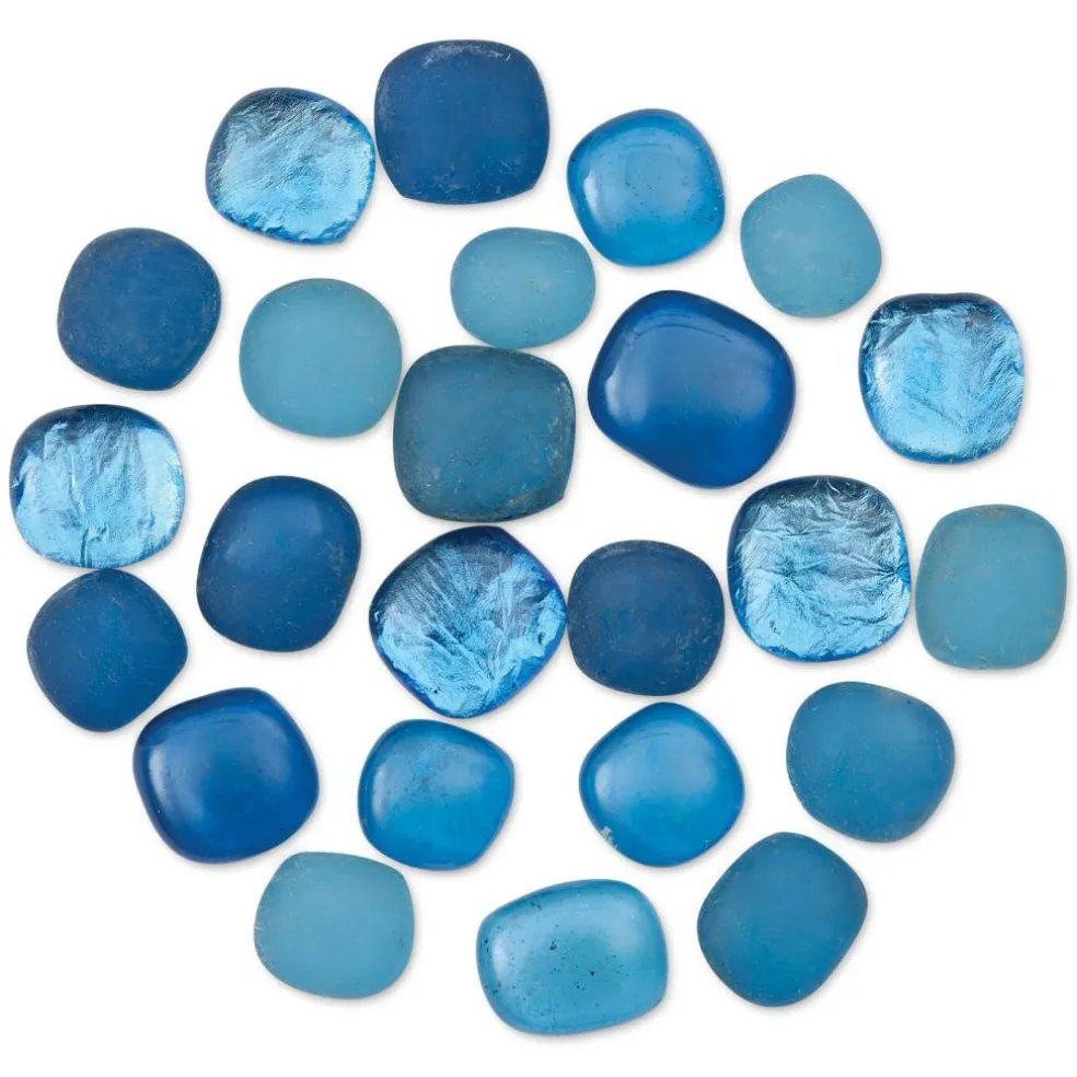 Mosaic Mercantile Glass Pebble Tiles - Sky Blue, 4 oz