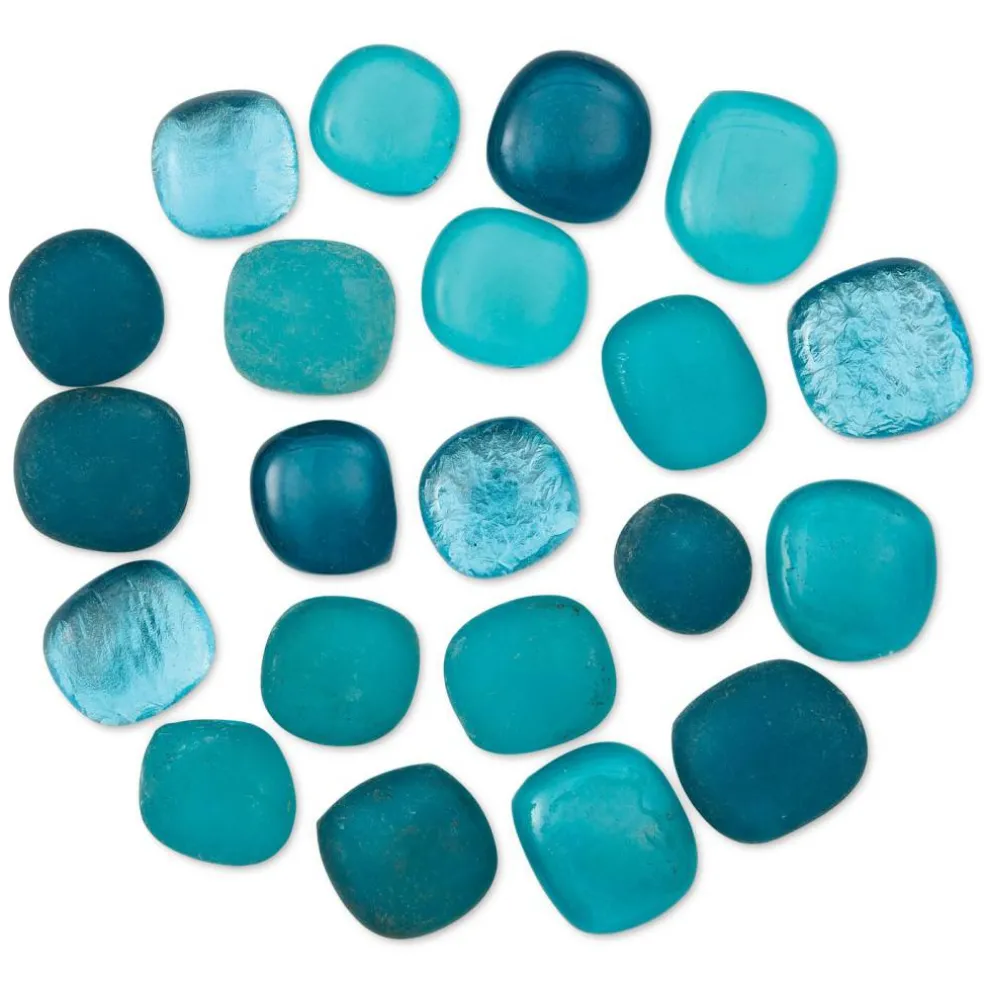 Mosaic Mercantile Glass Pebble Tiles - Turquoise, 4 oz