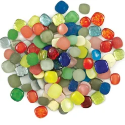Mosaic Mercantile Glass Pebble Tiles - Army, 4 oz