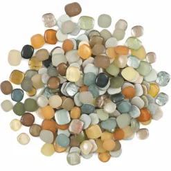 Mosaic Mercantile Glass Pebble Tiles - Metallics Mix, 3 lb