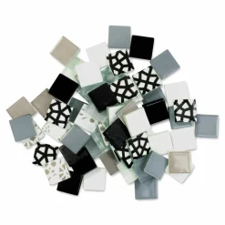 Mosaic Mercantile Patchwork Tiles - Black/Grey, 1 lb