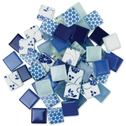 Mosaic Mercantile Patchwork Tiles - Royal/Ocean Blue, 3 lb