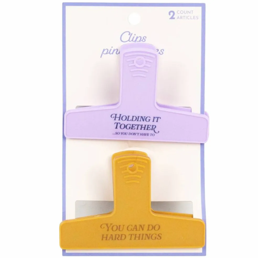 Mother's Day Holding It Together & Hard Things Large Plastic Clips, 2ct.