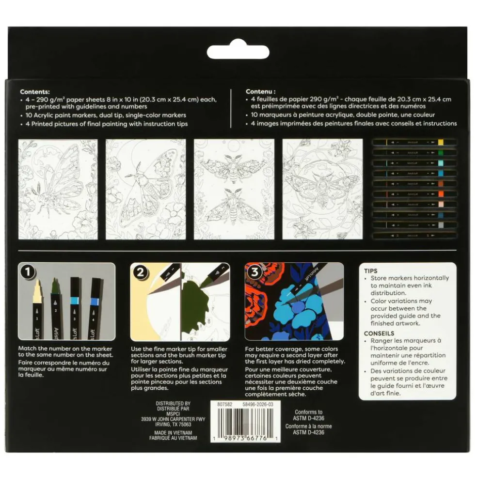 Moths Paint Marker-by-Number Kit by Artist's Loft®