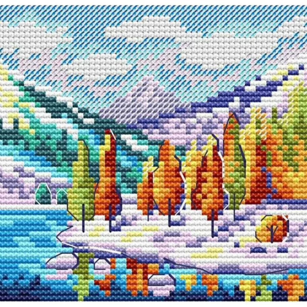 Mp Studia Autumn In The Mountains Cross Stitch Kit