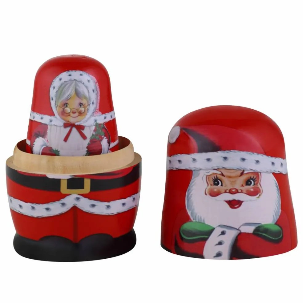 Mr. Christmas Santa & North Pole Pals Nesting Wood Figures Set