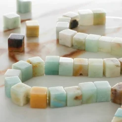 Multicolor Amazonite Cube Beads by Bead Landing™