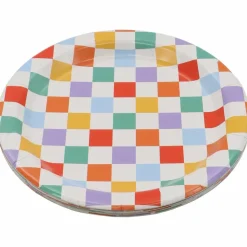 7" Multicolor Check Snack Plates, 10ct. by Celebrate It™
