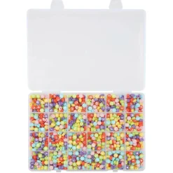 Multicolored Alphabet Round Beads, 7mm by Bead Landing™