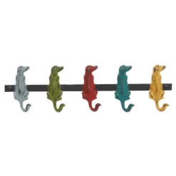 Multi Colored Metal Farmhouse Wall Hook, 5" x 19" x 1"
